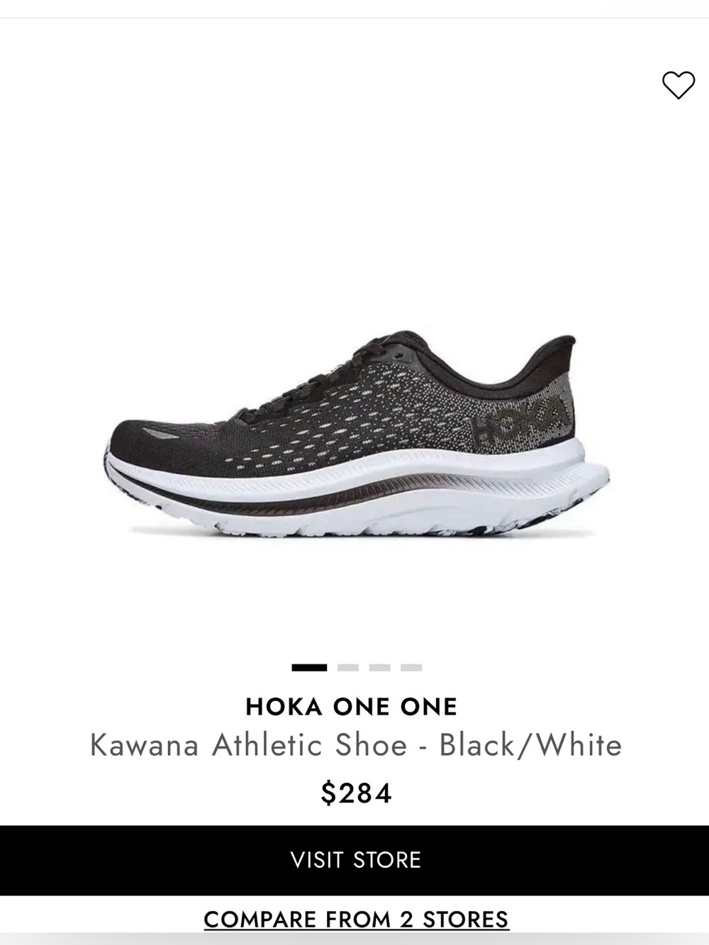 Hoka One One Men's Kawana Running Shoe - Black/White size 10B
